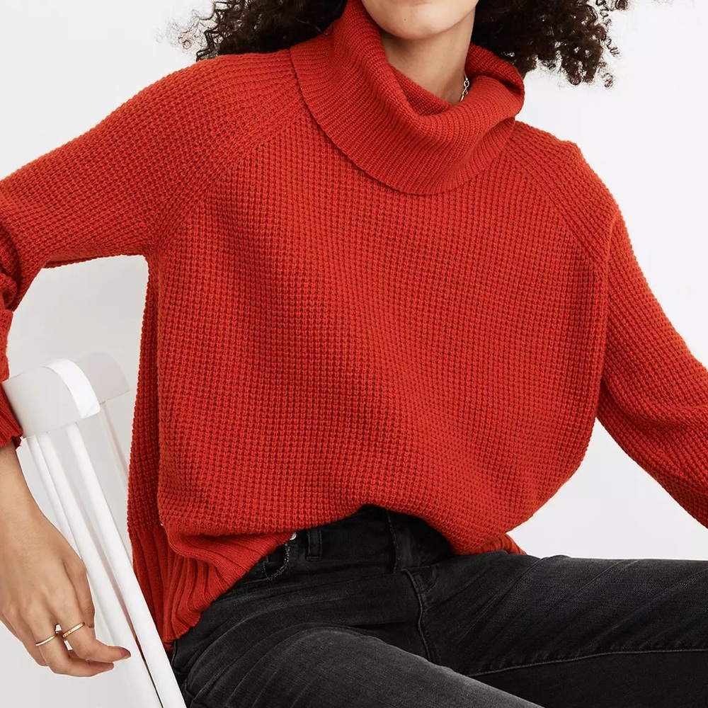 Madewell Eastbrook Turtleneck Sweater Burnt Orange